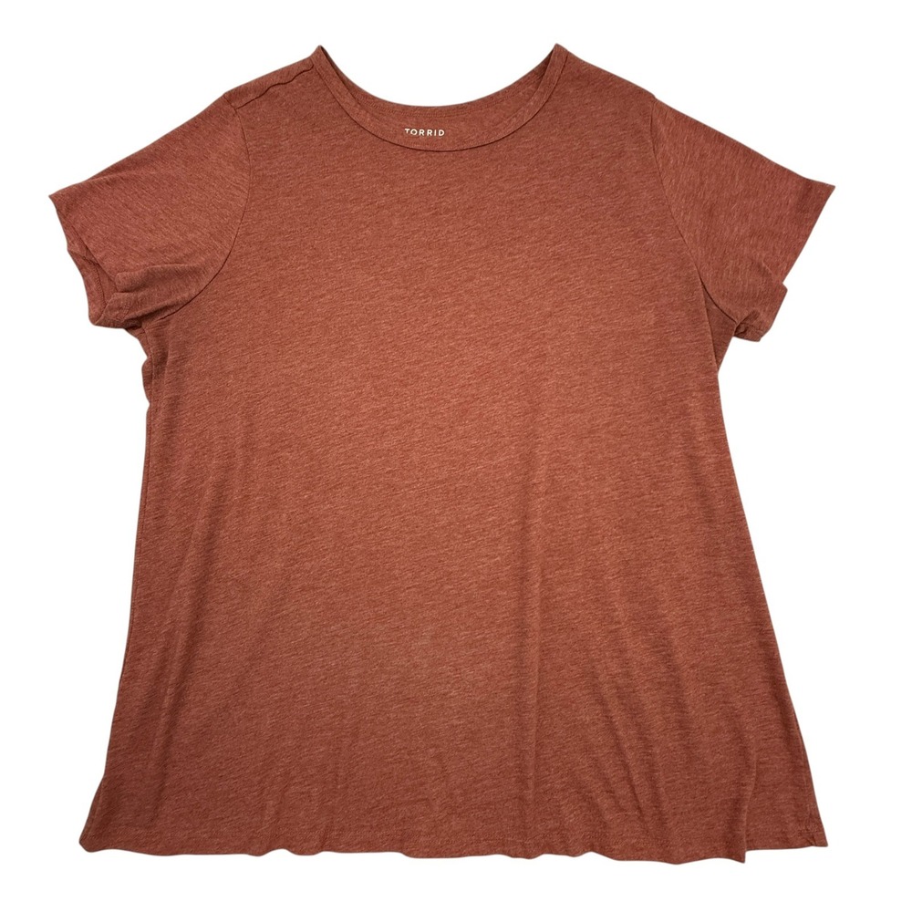 Torrid T-Shirt Womens Plus 1 Brown Casual Classic Fit Short Sleeve Crew Neck Top